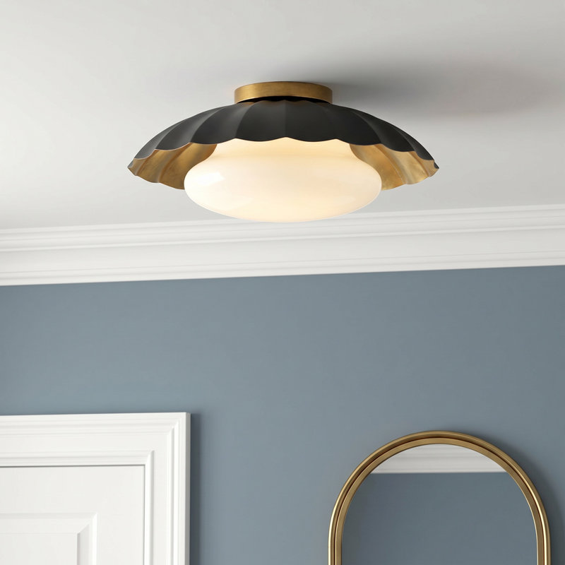 Granduca Glass Flush Mount, Black