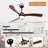 52 "3 Solid Wood Leaf Ceiling Fan Lights-1322787588