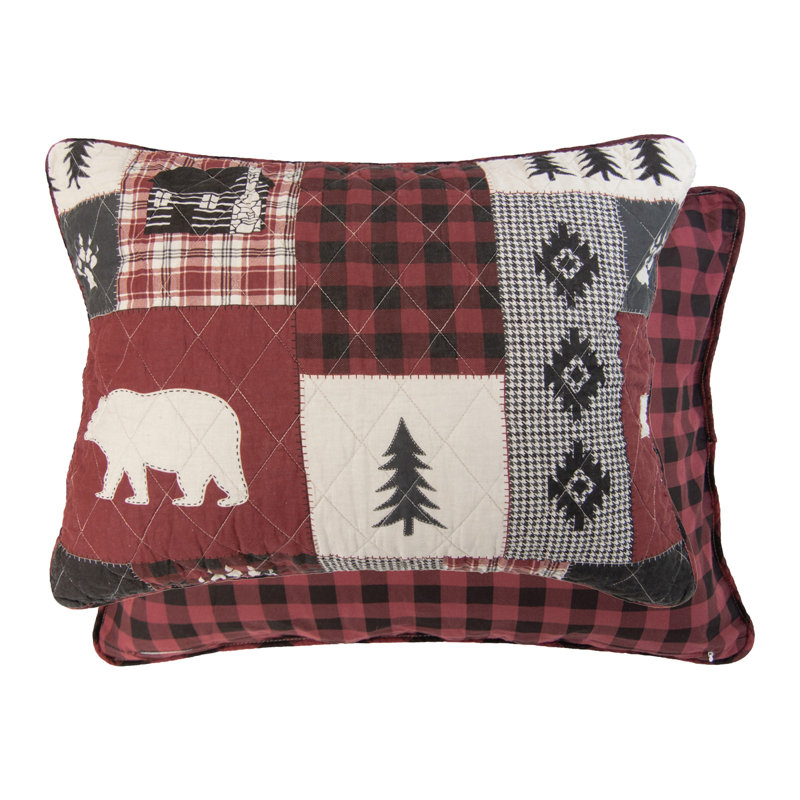 Bear Peak Cotton Quilted No Pattern And Not Solid Colour Quilt Set, Queen Quilt + 2 King Shams