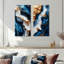 Marbre abstrait en bleu et tons I - ensemble de 2 décorations murales en métal grand luxe - imprimé sur métal-264335596