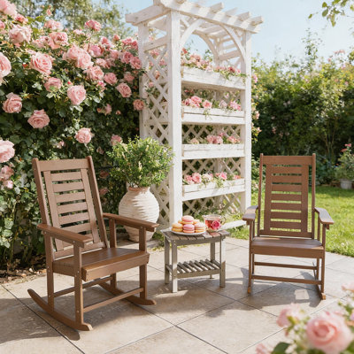 Chaises à haut dossier et chaises berçantes d'extérieur 2 pièces