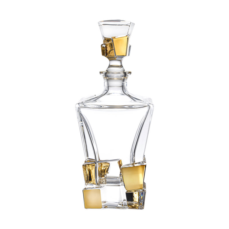 Crystal Glass Beverage Dispenser, Yellow