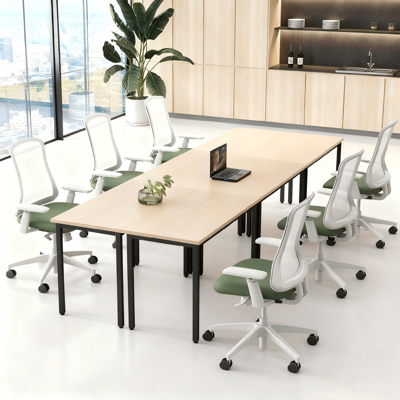 Table de conférence rectangulaire modulaire Sharle, Beige
