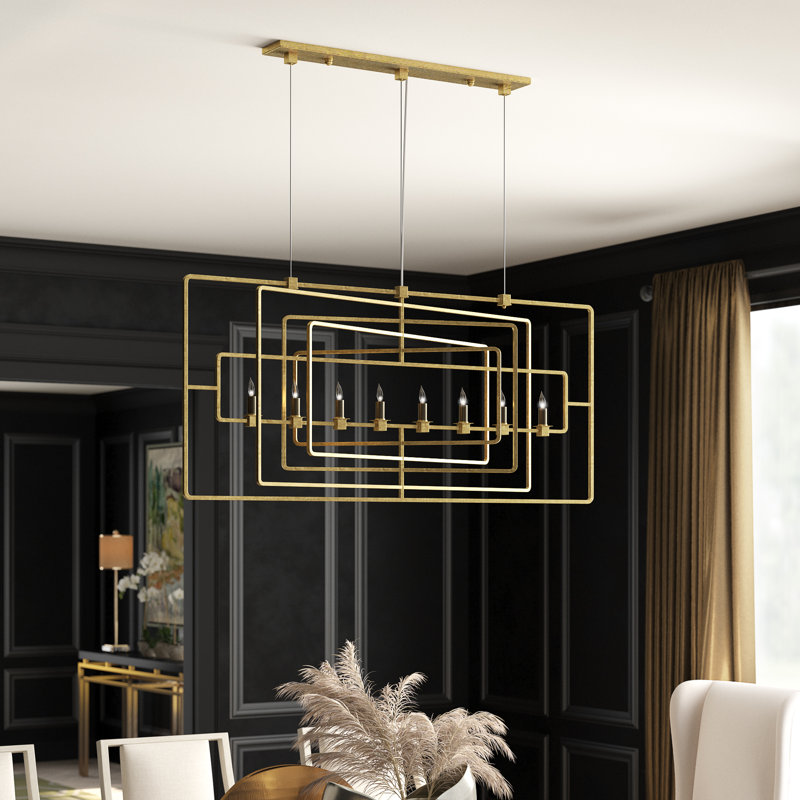 Metro 8 - Light Kitchen Island Pendant, Contemporary Gold Leaf
