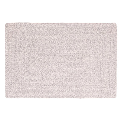 Etherton Farmhouse Handmade Braided Light Gray Reversible Area Rug