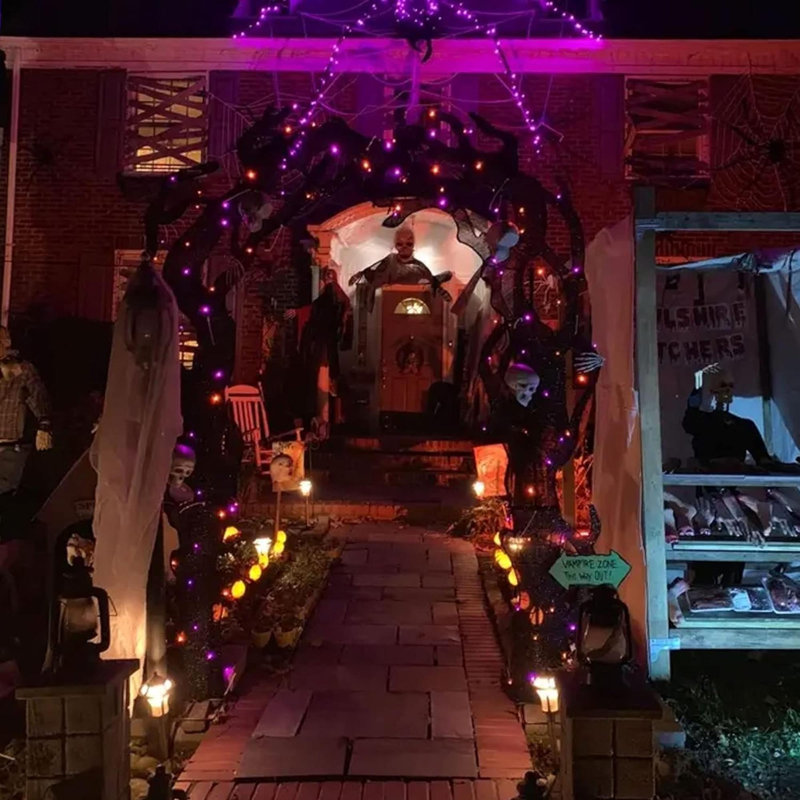 Lumières en glaçon, 240", Mauve et orange