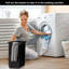 Panier à linge, 4 sacs à linge de 36 L et une tablette de rangement réglable à 2 niveaux, des paniers à linge amovibles et amovibles, pour la maison / l'hôtel - noir