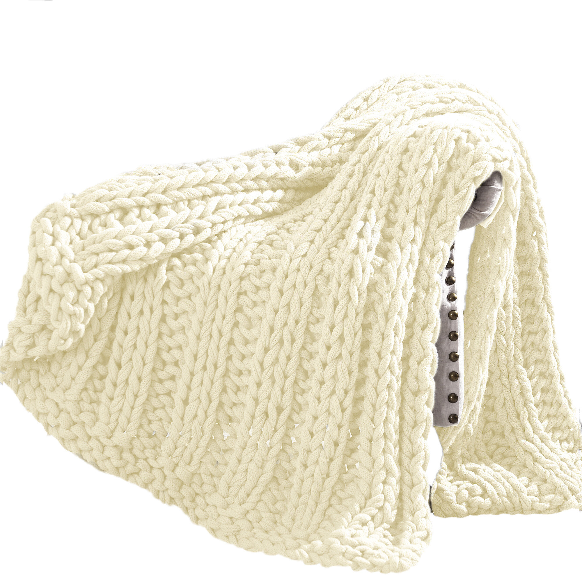 Gracie Oaks Sandisfield Chunky Knit Throw Blanket