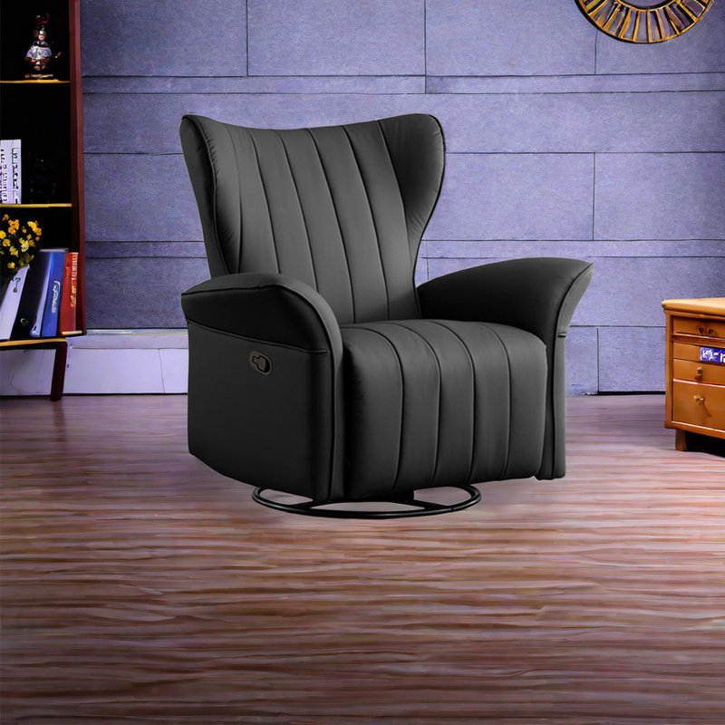 Fauteuil inclinable en simili cuir Nikhad, Noir