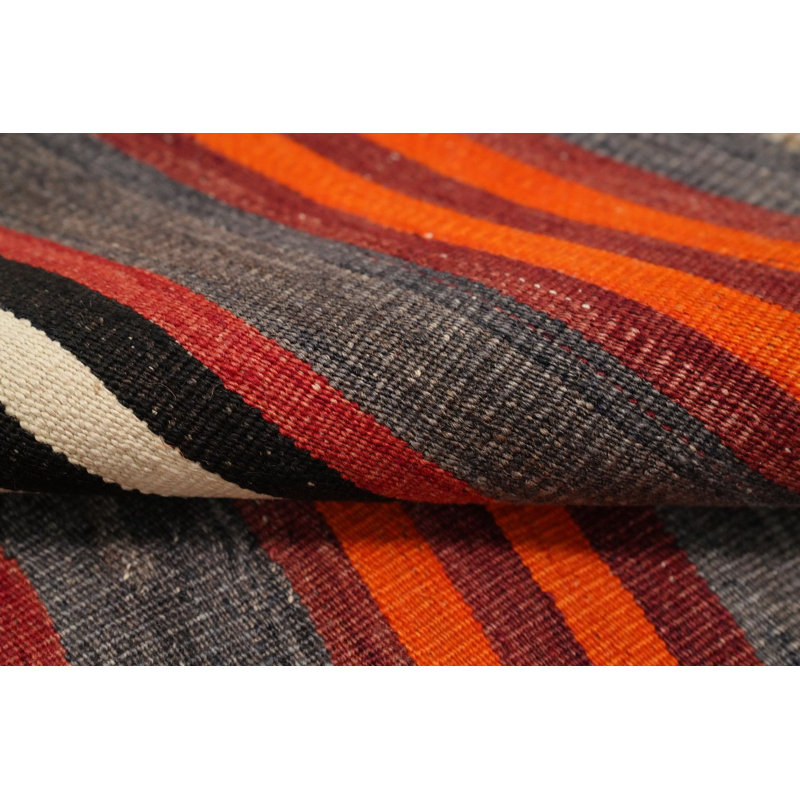 Tapis rayé en laine 5 x 9