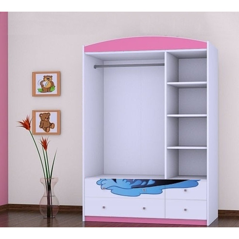 Jeb 3 Door Wardrobe, Pink