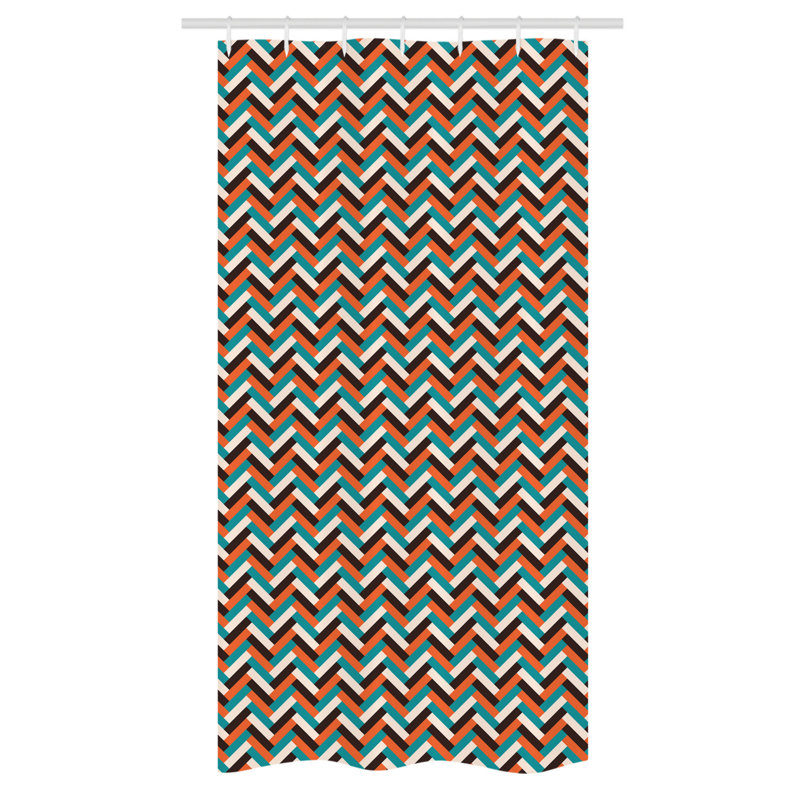 Madisonburg Chevron Shower Curtain with Hooks Included, 72" H x 36" W