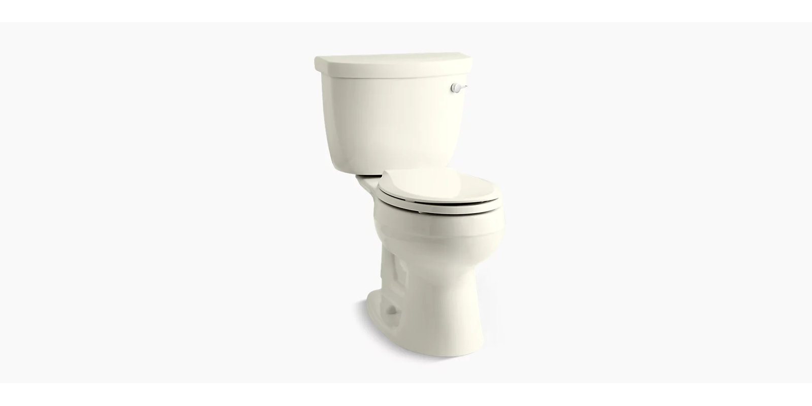 Cimarron 1.28 GPF Round Toilet, Biscuit, Right-Hand