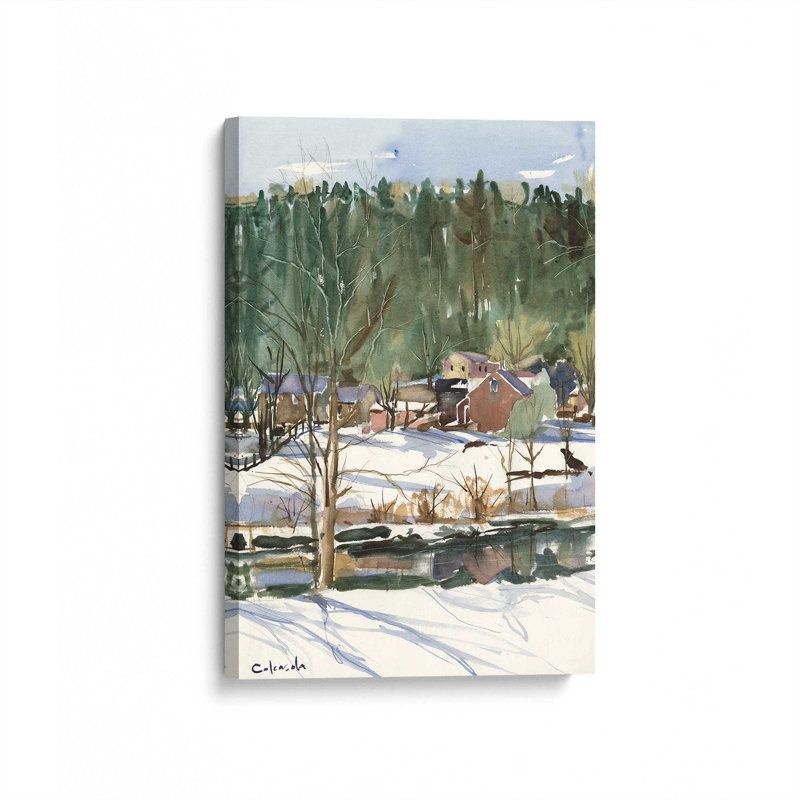 «Westfield River Study Cummington» par Stephen Calcasola, reproduction d'art sur toile, H 12 po x l 8 po