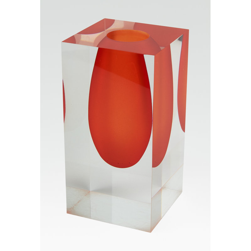 Vase de table lucite Larose, Orange