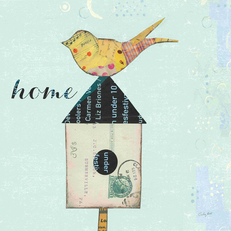 "At Home II Home" par Courtney Prahl - Art textuel sur toile tendue, H 12 po x l 12 po, Non, Toile tendue