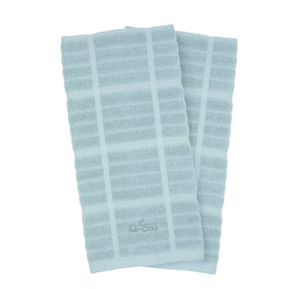 Cuisinart - Teal Rectangle Checkerboard Kitchen Towel, 2-Pack