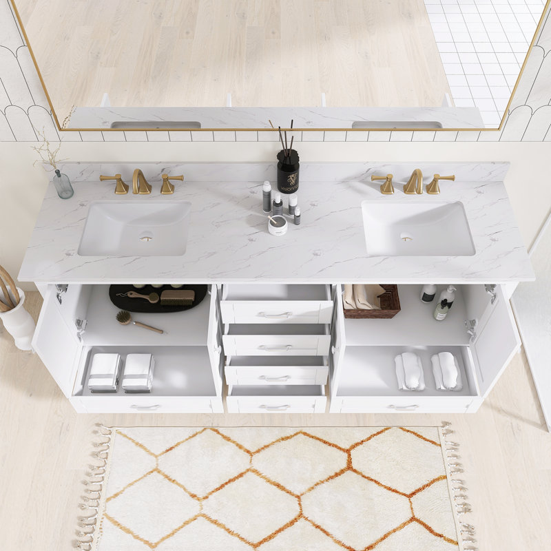 Ensemble de meuble-lavabo autoportant 80 po avec lavabo double 80 po