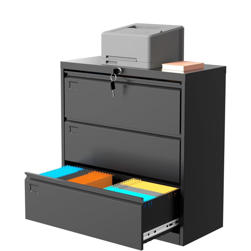 File Cabinet With Lock, 3 Drawers