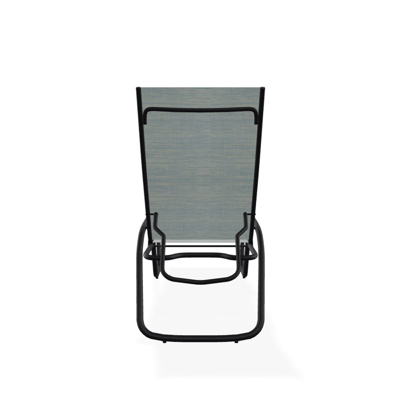 Outdoor Rust-Resistant Metal Chaise Lounge, Textured Black, Baja