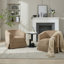 Fauteuil d'appoint rembourré et pivotant en tonneau avec structure en bois-1895560578-1896463357