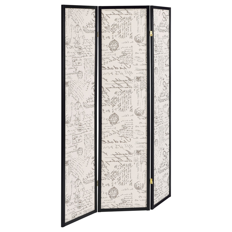 Acton - Paravent pliant en bois massif, H 70,25 po x l 52 po x P 0,75 po, Gris