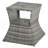 Rattan Wicker Side Table With Umbrella Hole, 2 Tier Storage Shelf For All Weather For Outdoor, Patio, Garden, Backyard, Mixed Grey-1353946241