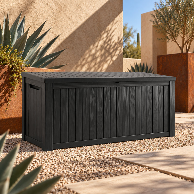 200 Gallon Durable Resin Outdoor Storage and Organization Deck Box For Patio Furniture and Supplies, Brown