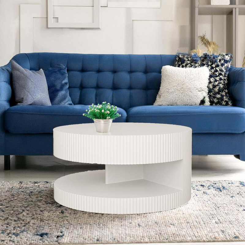 31.5'' Round Coffee Table, White