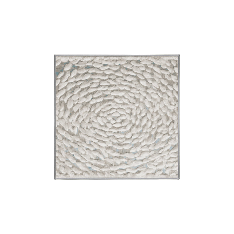 Machine Washable Gray Area Rug, Square 3'