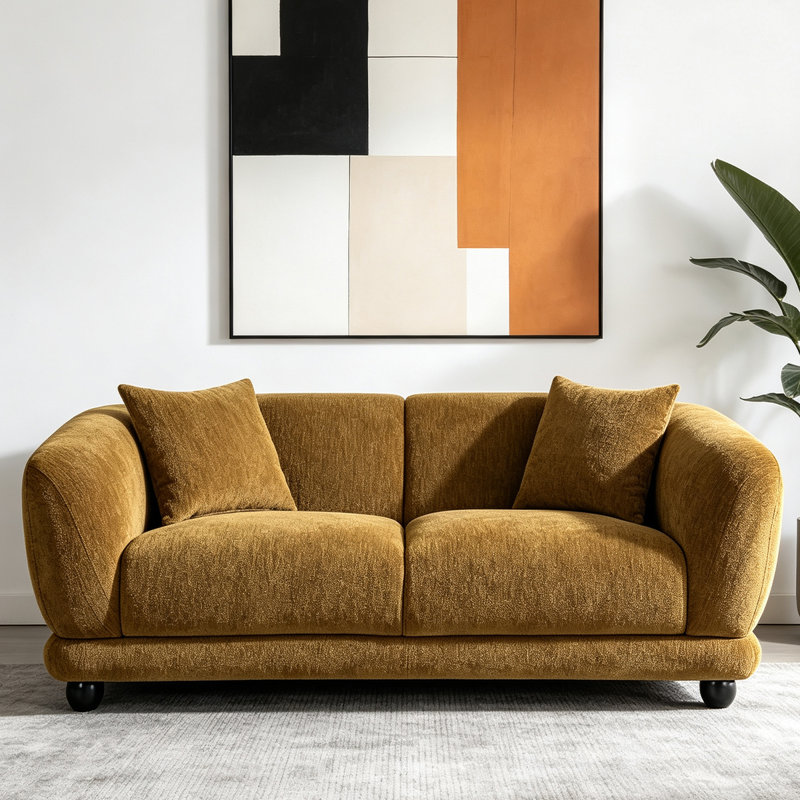 Upholstered 67 " Chenille Loveseat