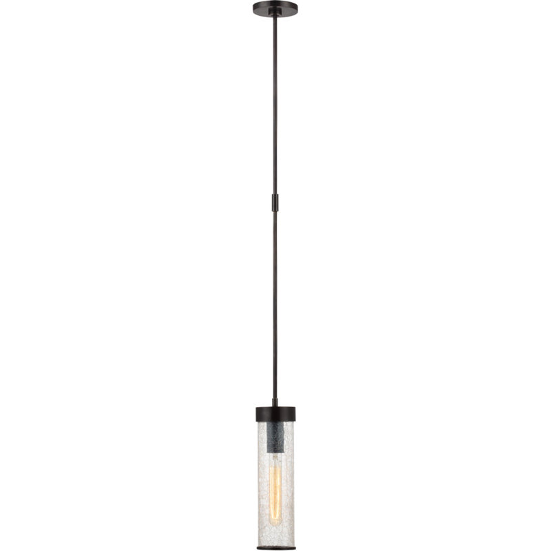 Kelly Wearstler Liaison Short Pendant, Bronze, 12.75" x 3.5" W x 3.5" D, Gray