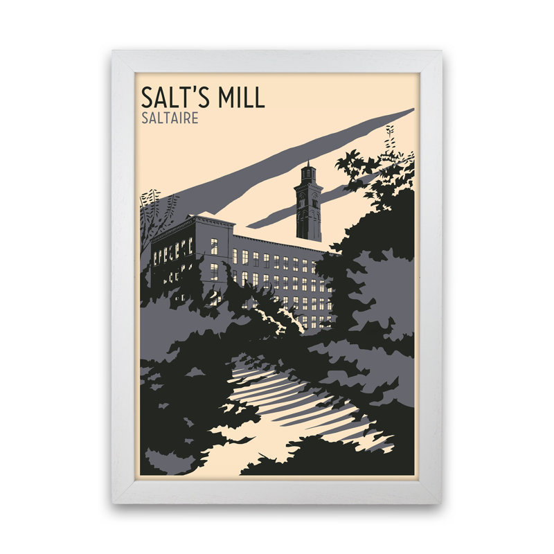Salt's Mill, Saltaire by Richard O'Neill - Print, 63cm H x 46cm W x 3cm D, White Framed