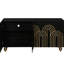 Buffet moderne cannelé avec tablettes réglables - pour le salon 4 portes, espace de rangement-139186689