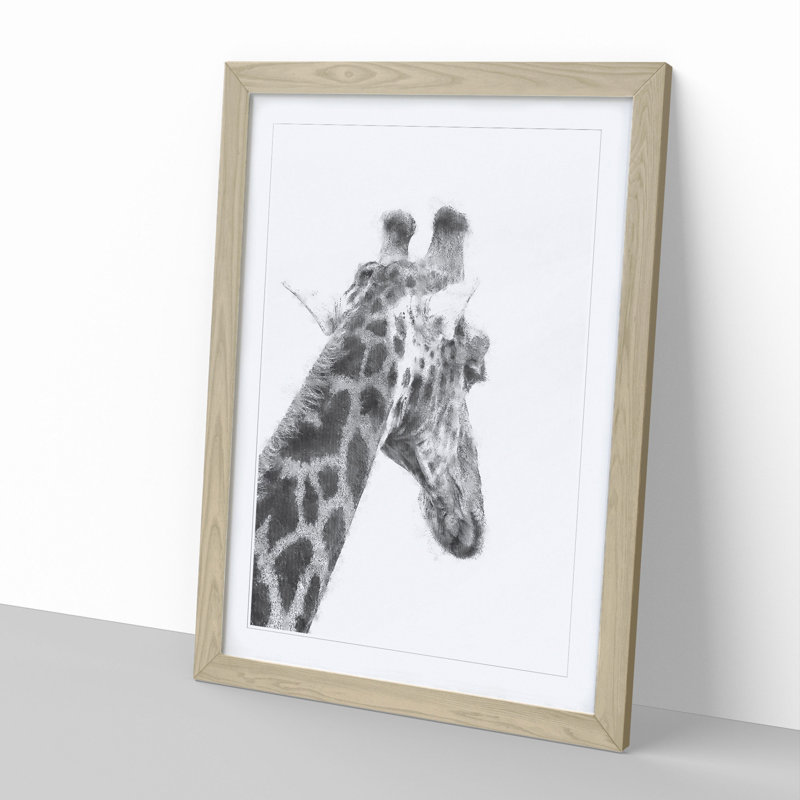 Giraffe Vol.5 - Framed Print, 65cm H x 48cm W x 2cm D, Oak Framed