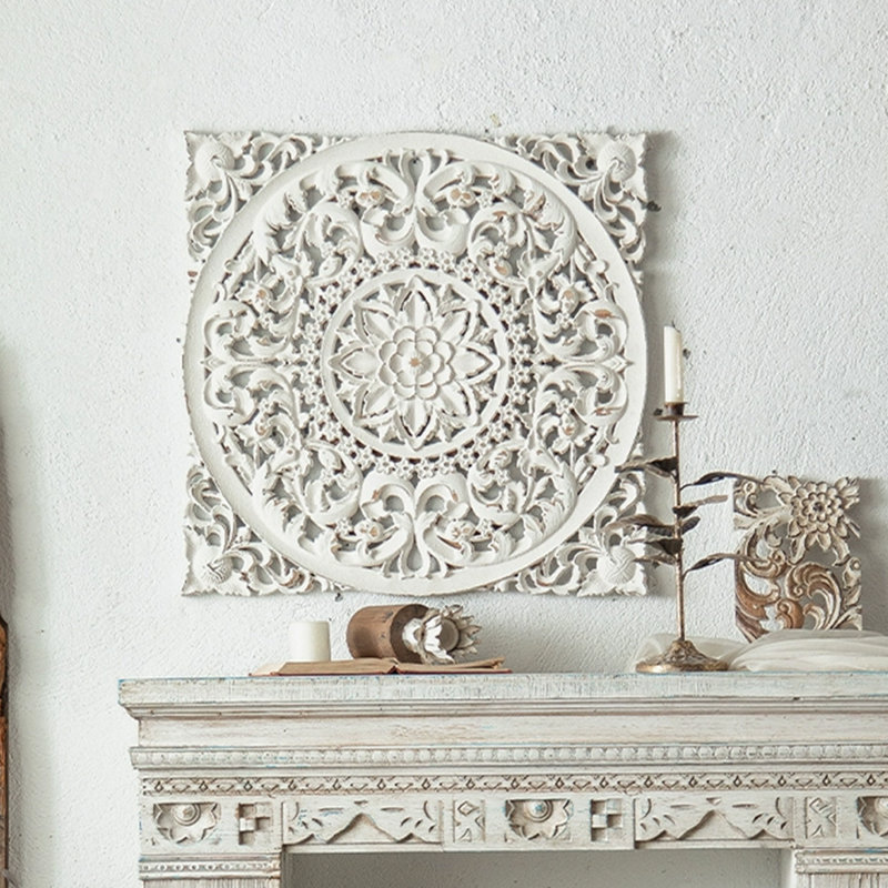 Décoration murale rétro en bois massif