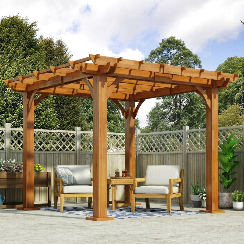 10 pi. Pergola fabriquée à partir de - Transformez votre espace piscine en un charmant endroit en bois apportant une ambiance classique au bord de la piscine