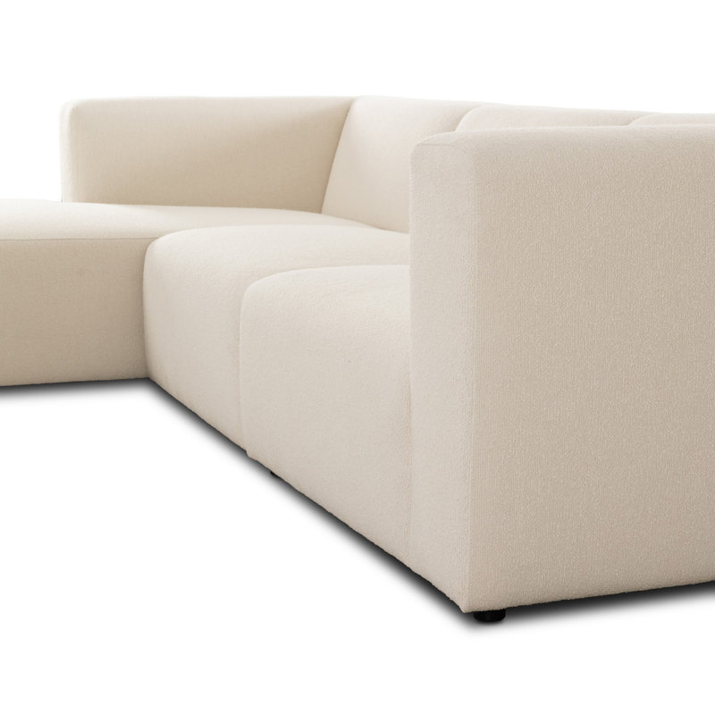 Lawndale 3PC LAF Sectional W/ Ottoman-Saxon Charcoal, Left Hand Facing, Fayette Cloud Polyester Blend