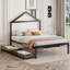 Anvitha Metal Platform Bed with two drawers,House-Shaped Headboard Design-1230479855-1230479852