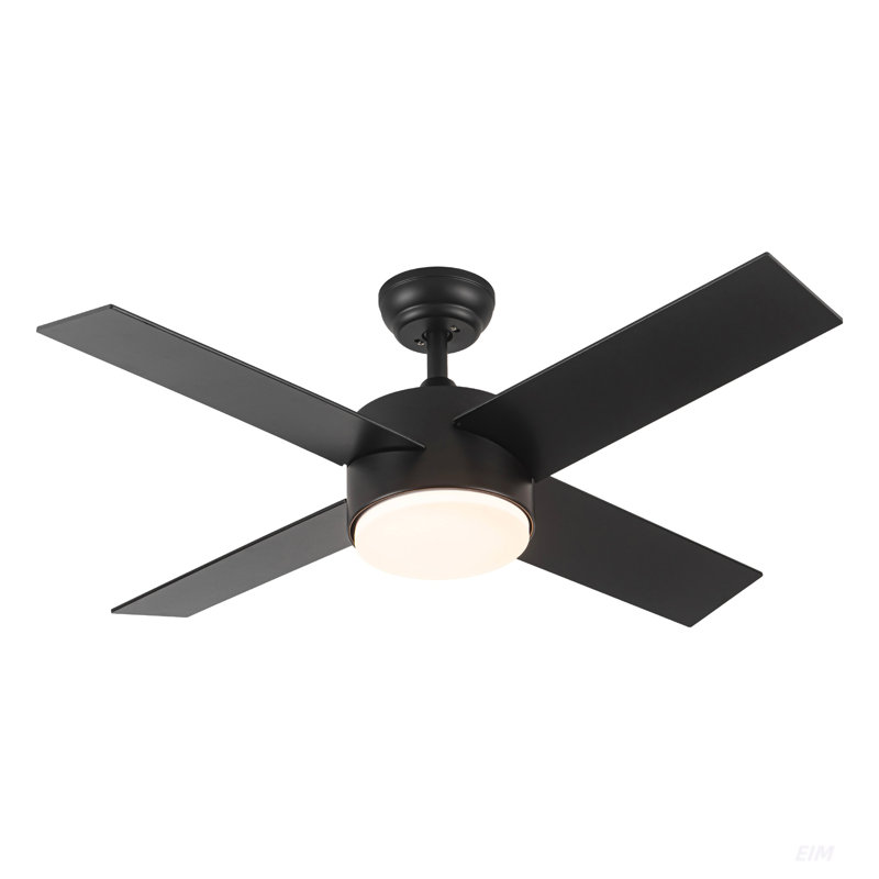 44 In Intergrated LED Ceiling Fan with ABS Blade, Black