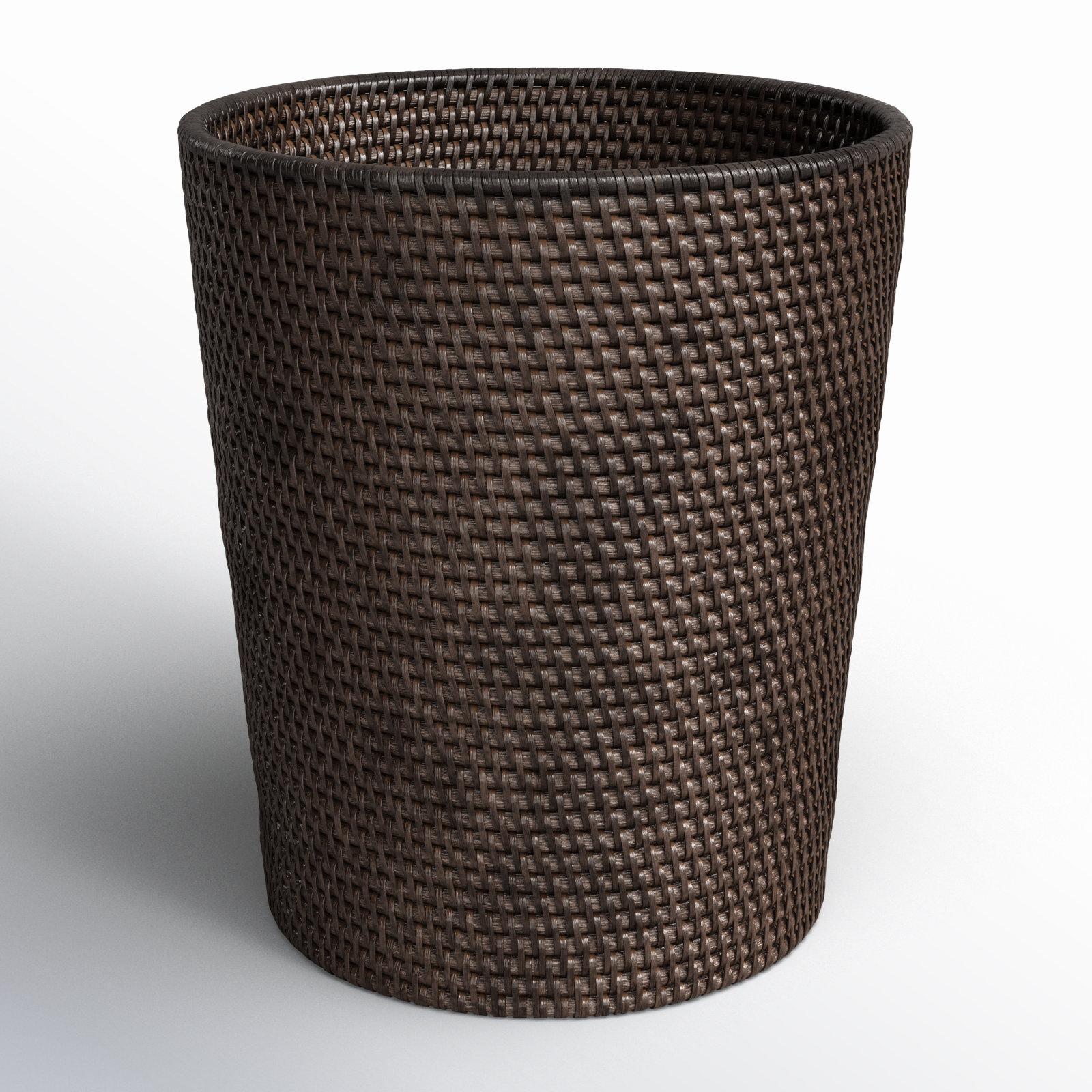 Goodfield 3gal Rattan Waste Basket, Espresso