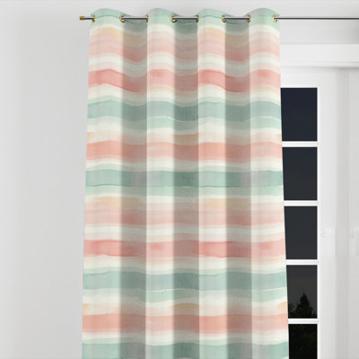 Striped Window curtains - Modern Baeleigh Grommet Curtain - 1 Panel