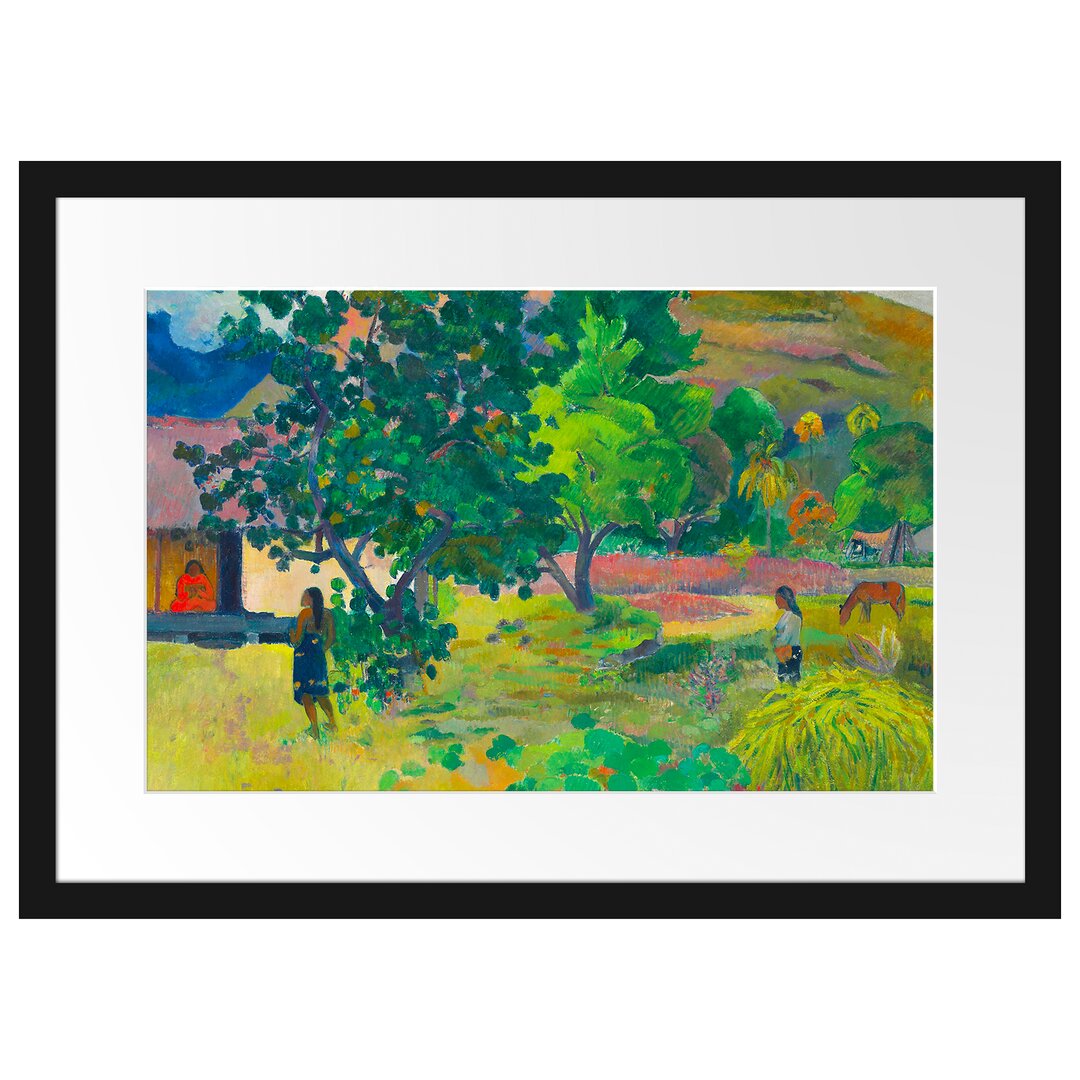 Gerahmter Kunstdruck The House Te Fare von Paul Gauguin