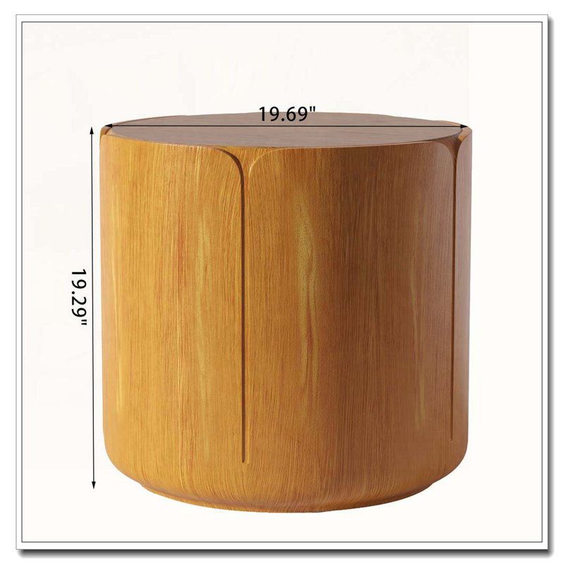Table d'appoint ronde moderne pour l'intérieur et l'extérieur, Naturel, 1