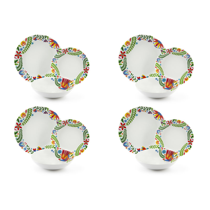Fiesta Piece Porcelain Dinnerware Set - Service for 4
