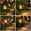 Hautes lumières de sentier solaire d'extérieur, lanterne de paysage rétro à DEL Edison, lumières solaires de jardin blanc chaud pour allée, patio et cour