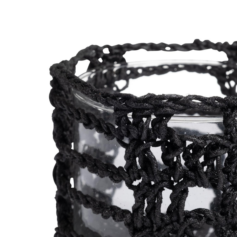 Hemp Basket, 4.25" H x 4.25" W x 4.25" D, Black