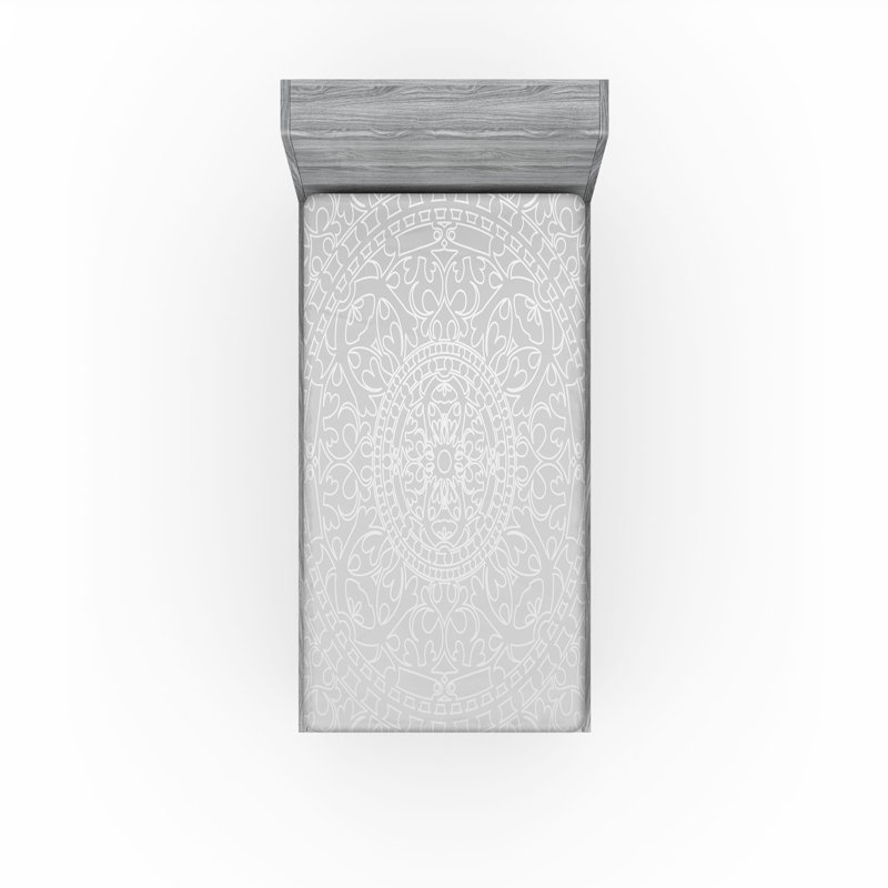 Drap-housse Ambesonne, paquet de 2, Oriental gris, Drap-housse simple TG
