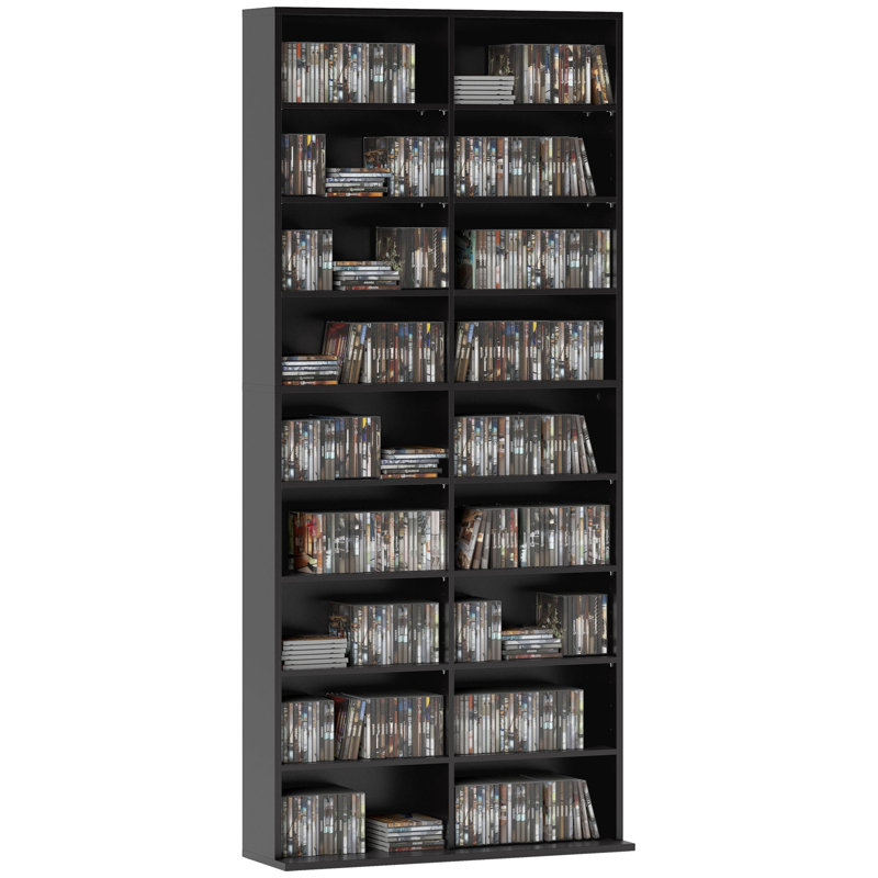 HOMCOM DVD Storage Unit, 175cm H x 78.5cm W x 24cm D, Black