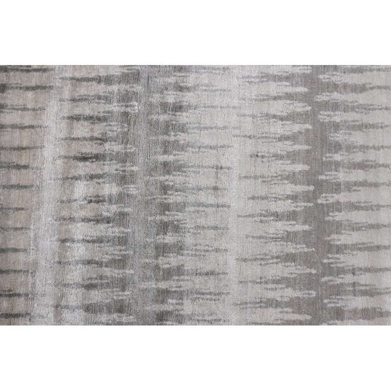 Bamboo Silk Abstract Area Rug, Rectangle 6' x 9'